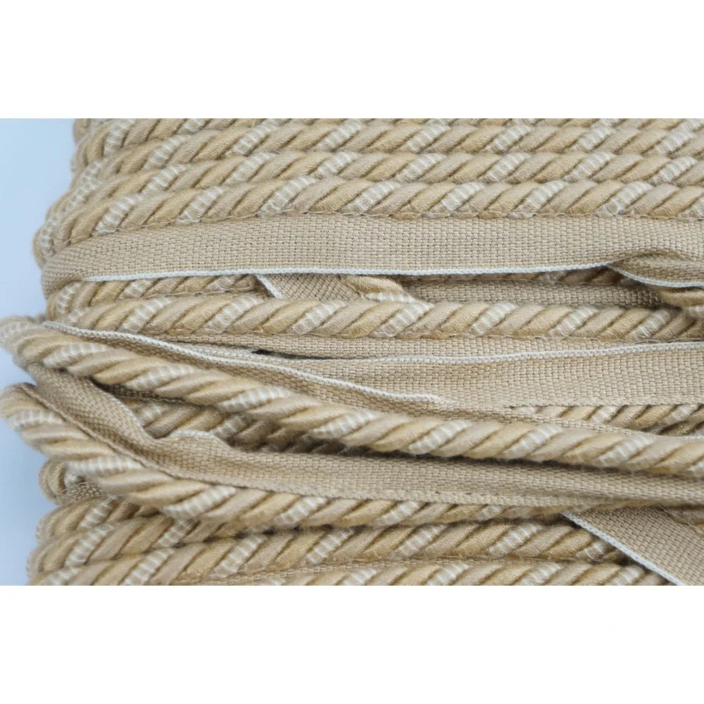 British Trimmings Flanged Cord Gold 008617 Upholstery Trim Viscose Good